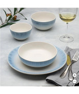 Mikasa Dinnerware Set Blue White Logan 32-Piece Serves 8 Stoneware Ombre... - $189.99
