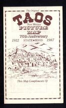 TAOS New Mexico PICTURE MAP 75th Anniversary State Hood 1987 * open 22 x... - $14.36