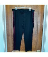 Lauren Ralph Lauren Black Red Striped Ponte Straight Leg Pants XL - $23.36