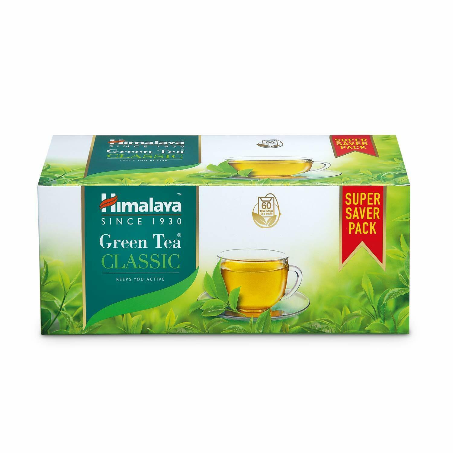 Himalaya Green Tea CLASSIC- 60 Tea Bags (2 gram) Body Detoxification FREE SHIP - £23.49 GBP