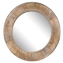 31.5&quot; Round Wall Mirrors Decorative Wood Farmhouse Wall Mirror, Rustic Wall Mirr - £226.52 GBP