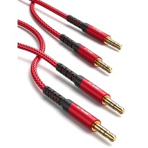 2 Pack Aux Cable, [4Ft/1.2M- Copper Shell, Hi-Fi Sound] 3.5Mm Trs Auxiliary Audi - £11.97 GBP