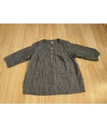 JMCollection Woman Tunic Sz 18W 100% Linen Grey Women’s - $31.19