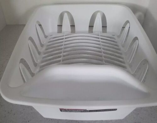 Essentials White Plastic Dish Drainer - 11.25'' x 13.75'' x 4.25''-New-SHIP24HRS