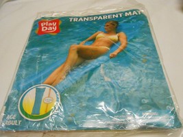 New Play Day Transparent inflatable Swim Mat adult size w/ bulit in pillow Blue - £6.05 GBP