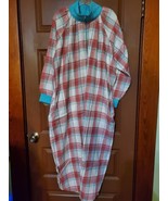 Anthony Richards Red Turquoise Plaid Flannel Robe Housedress Size 1X - £19.46 GBP