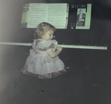 1950s Adorable Cute Girl Child at Piano Glass Plate Photo Slide Magic Lantern - £9.53 GBP