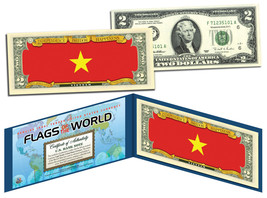 VIETNAM - Flags of the World Genuine Legal Tender U.S. $2 Bill Currency - £11.03 GBP