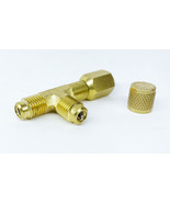 Refrigerant Quick Coupler Access Tee Split Connector 1/4&#39;&#39; Valves Core A... - $9.49