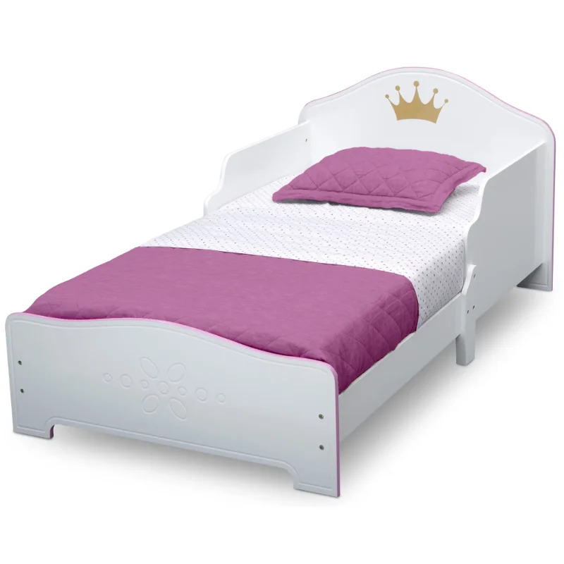 Delta Children Princess Crown Wood Toddler Bed, Greenguard Gold Certified, - £112.25 GBP