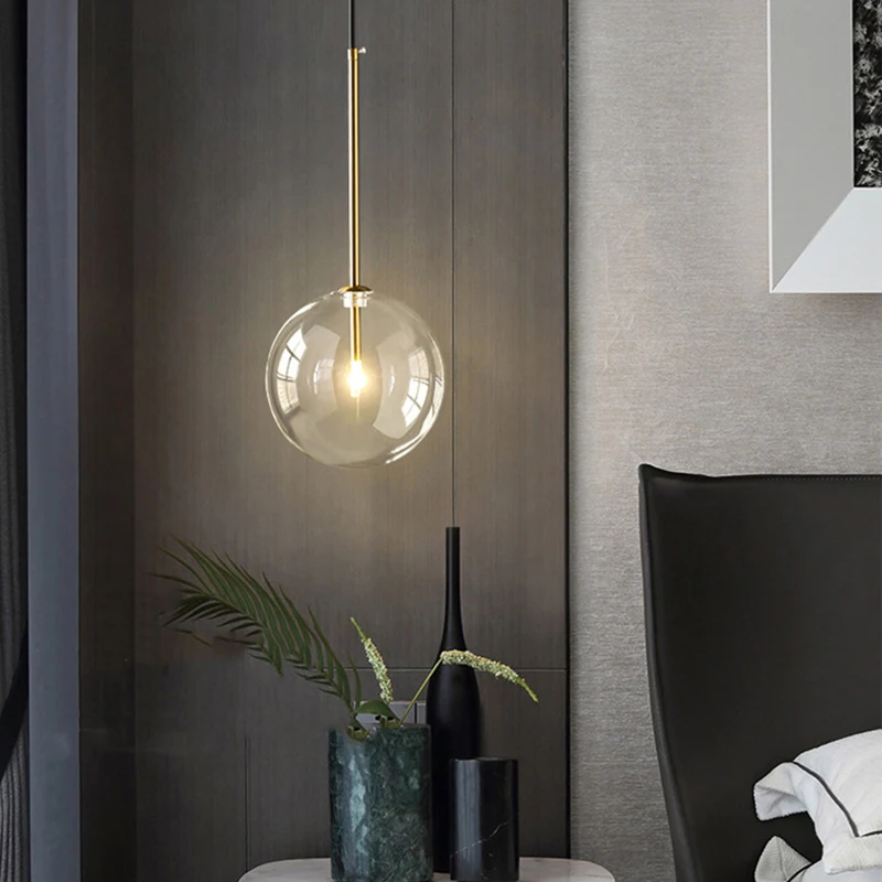 Modern LED Gl Pendant Lights Nordic Dining Hanging Lighting Fixture Kitchen Bar  - £167.72 GBP