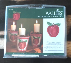 NEW 25 Wallies Wallpaper Cutouts Wall Stickers Red APPLES #12104 Pre-pasted - $14.84