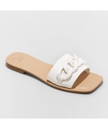 A New Day Women&#39;s Viv Chain Slide Sandals Size 6 White New - $16.44