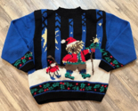 Vtg Heirloom Cherished Possessions Christmas Sweater Size Medium Wool Bear - £38.09 GBP