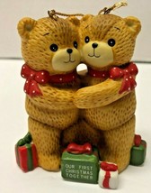 Enesco LUCY &amp; ME Our First Christmas Together Two Bear porcelain VINTAGE Ornamen - £11.87 GBP