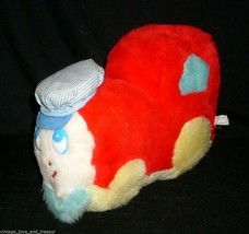 13&quot; Vintage Eden Baby Chime Train Blue Red Yellow Stuffed Animal Plush Toy Lovey - £36.35 GBP
