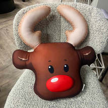 Christmas Reindeer pillow / Red nosed reindeer pillow / kids pillow - £31.96 GBP