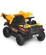 12V Battery Kids Ride On Dump Truck with Electric Bucket and Dump Bed-Ye... - $335.26 CAD