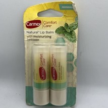 2 pk Carmex Natural Lip Balm with Moisturizing Beeswax Comfort Care Peppermint - £7.08 GBP