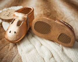 Baby Mary Janes Rose Gold baby moccasins Baby Shoes, Baby moccasin - £15.93 GBP