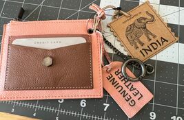 ID Credit Card Case INDIA Vintage Look Soft Genuine Leather Handcrafted - $21.20
