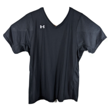 Womens Black Fitted Workout Shirt Large Under Armour V-Neck Athletic Tig... - $23.49