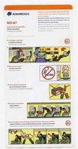 AeroMexico MD-87 Safety Card in Three Languages - $17.82