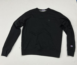 Champion Sweater  Medium M Black Pullover Long Sleeve Adult Crew Neck - £15.94 GBP