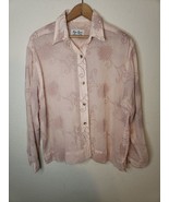 1970s 80s Liza Lynn LTD Vintage Button Up Pink Floral MEDIUM MADE IN TEX... - $25.10 CAD