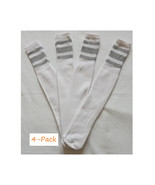 Striped Tube Socks Sports Baseball Softball Cotton Game Socks Unisex Whi... - £16.15 GBP