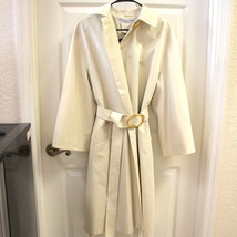 Christian Dior Boutique Beige Belted Gold Hardware Trench Coat - £756.48 GBP