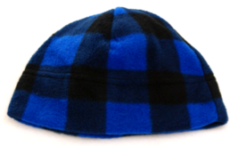 Turtle Fur Blue &amp; Black Plaid Fleece Beanie Kids Ages 3-6 NWT - £23.25 GBP