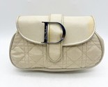 Dior Parfums Small Cosmetic Gold Quilted Bag Clutch With Buckle 8x5” - £24.05 GBP