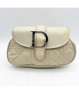 Dior Parfums Small Cosmetic Gold Quilted Bag Clutch With Buckle 8x5” - £23.69 GBP