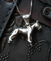 dog necklace, dog pendant, dog charm, sterling silver dog, Bulldog, Poodle, P52 - £23.16 GBP
