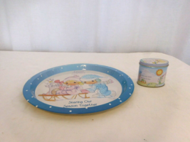 Precious Moments Tin Tray 1997 &amp; Precious Moments small candle in Tin - £8.68 GBP