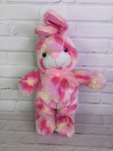 Kellytoy Pink Peach Satin Ears Feet Bunny Rabbit Plush Stuffed Animal Soft Toy - £18.23 GBP