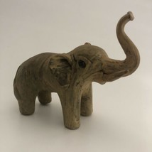 Vintage Brown Standing Elephant Ceramic Resin Folk Art Figurine 5&quot; x 3&quot; ... - £14.26 GBP