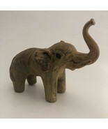 Vintage Brown Standing Elephant Ceramic Resin Folk Art Figurine 5&quot; x 3&quot; ... - £14.09 GBP