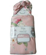 New TOBY FAIRY NYC Floral BABY HEADBAND &amp; WRAP SET Cute Pink Newborn Swa... - £15.76 GBP