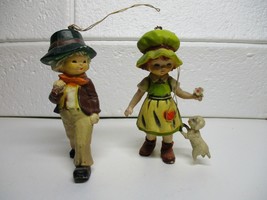 Pair of Cute Little Girl and Boy Figurines/Ornaments - 3.5&quot; - £6.15 GBP