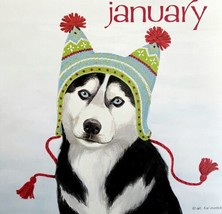 Siberian Husky January Dog Days Poster Calendar 14 x 11&quot; Art Leigh DWDDCal - £24.12 GBP
