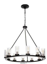 Hartwell 26.63 in. 12-Light Antique Bronze Dining Room Chandelier - £142.03 GBP