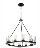 Hartwell 26.63 in. 12-Light Antique Bronze Dining Room Chandelier - $246.85 CAD