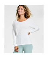 Jenni by Jennifer Moore Womens Super-Soft Long-Sleeve Top Washed White S... - $15.60