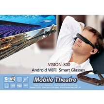 Vision 800 Smart Android WiFi Glasses Wide Screen Portable Video 3D Glasses - £239.79 GBP