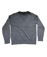 Quince grey Lightweight 100% Merino Wool V-Neck Sweater -Small - £18.87 GBP