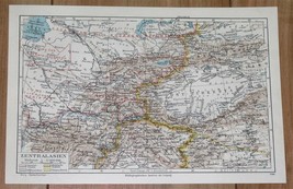 1936 Original Vintage Map Central Asia Uzbekistan Afghanistan Kashmir China - £15.97 GBP