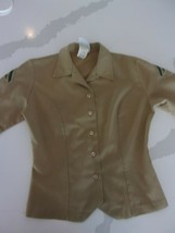 Dla Usmc U.S. Marine Corp Womens Khaki Uniform Shirt Poly Wool 8R Short Sleeve - $19.12