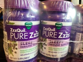 2 new Vicks ZzzQuil Pure Zzzs Sleep+Immune Support  42 Gummies (H4) - £20.25 GBP